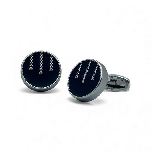 Slate Mark Matte Silver Cufflinks