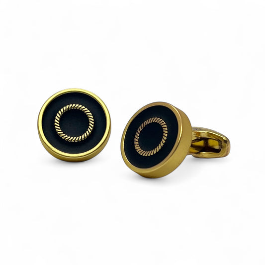Orbit Loop Matte Golden Cufflinks