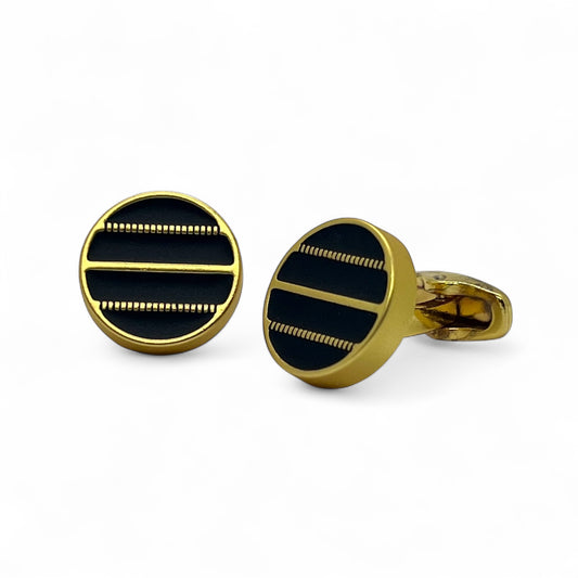 Aurum Stripe Matte Golden Cufflinks
