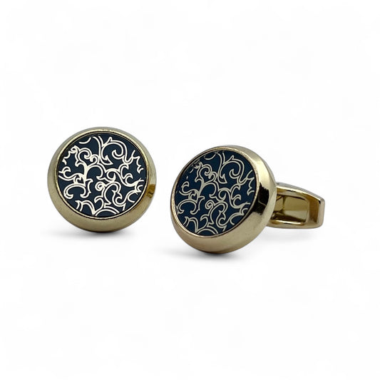 Royal Crest Golden Cufflinks