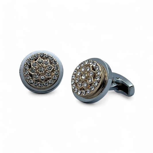 Imperium Circle Silver Cufflinks