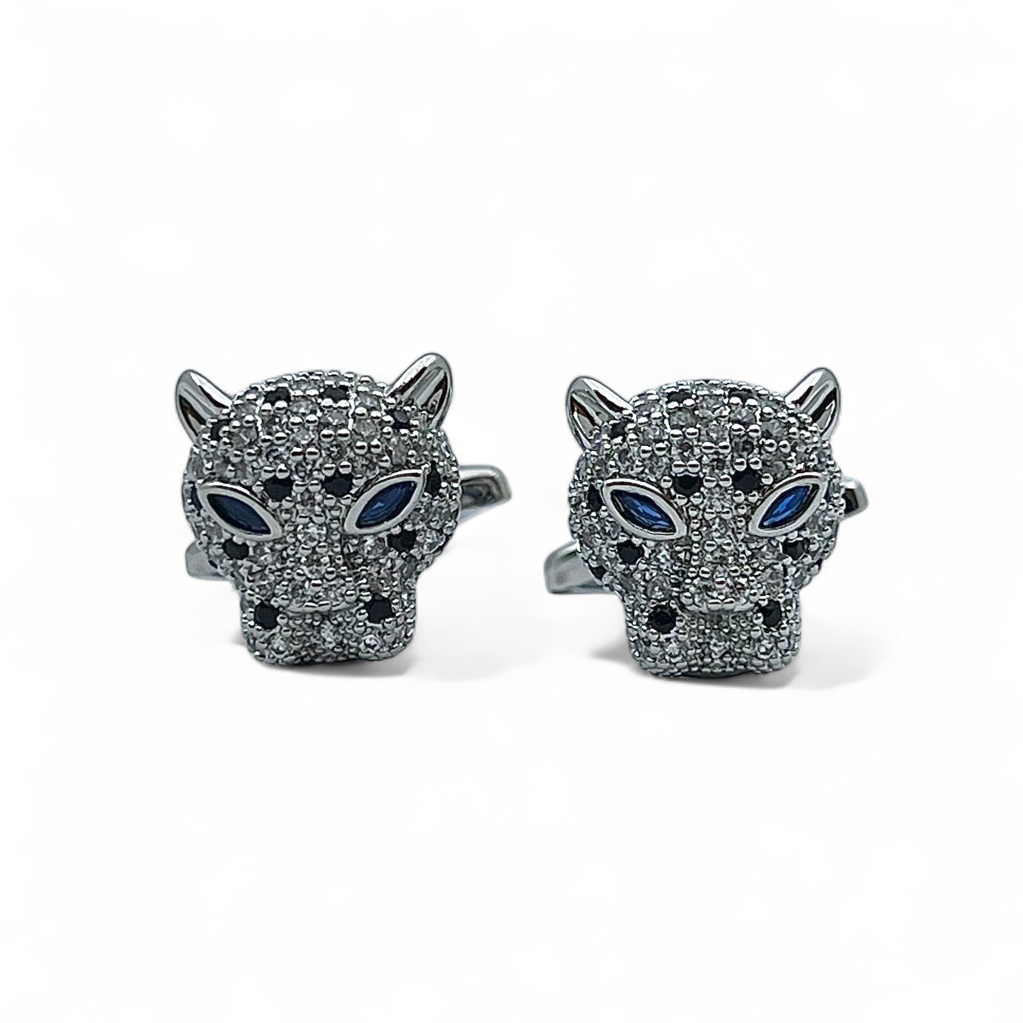Midnight Panther Silver B Cufflinks
