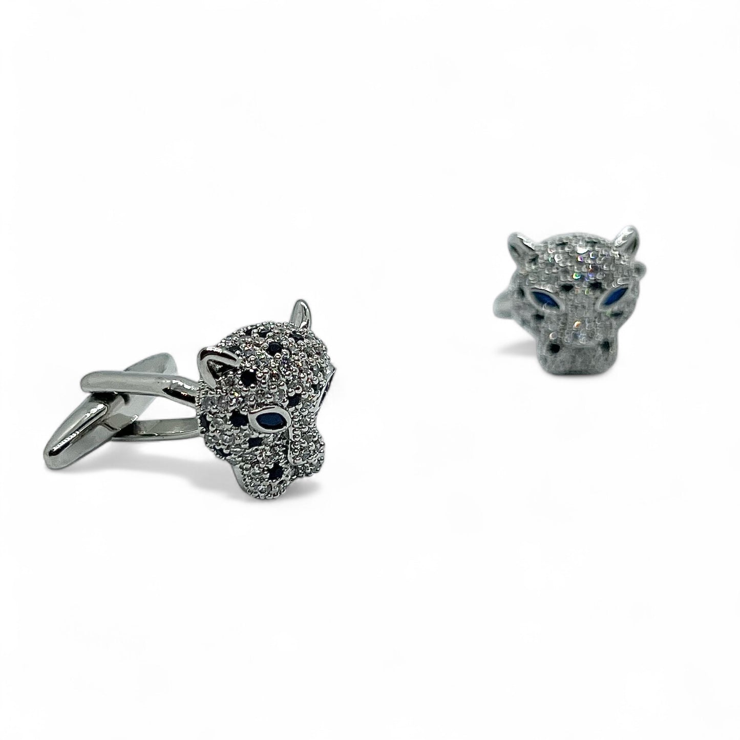 Midnight Panther Silver B Cufflinks