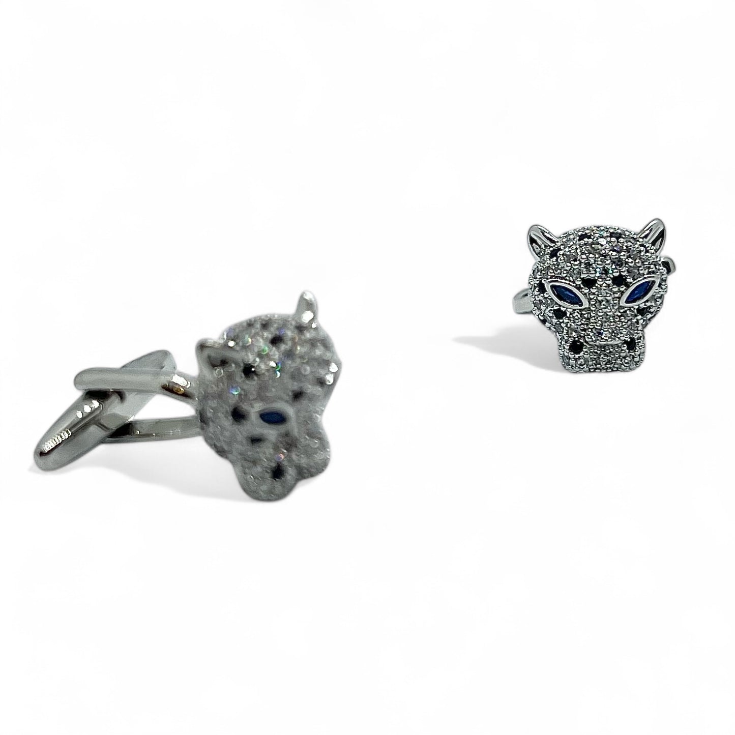 Midnight Panther Silver B Cufflinks