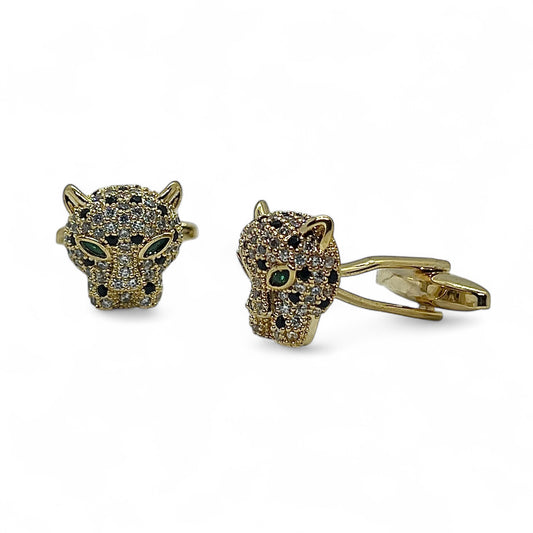 Midnight Panther Golden Cufflinks