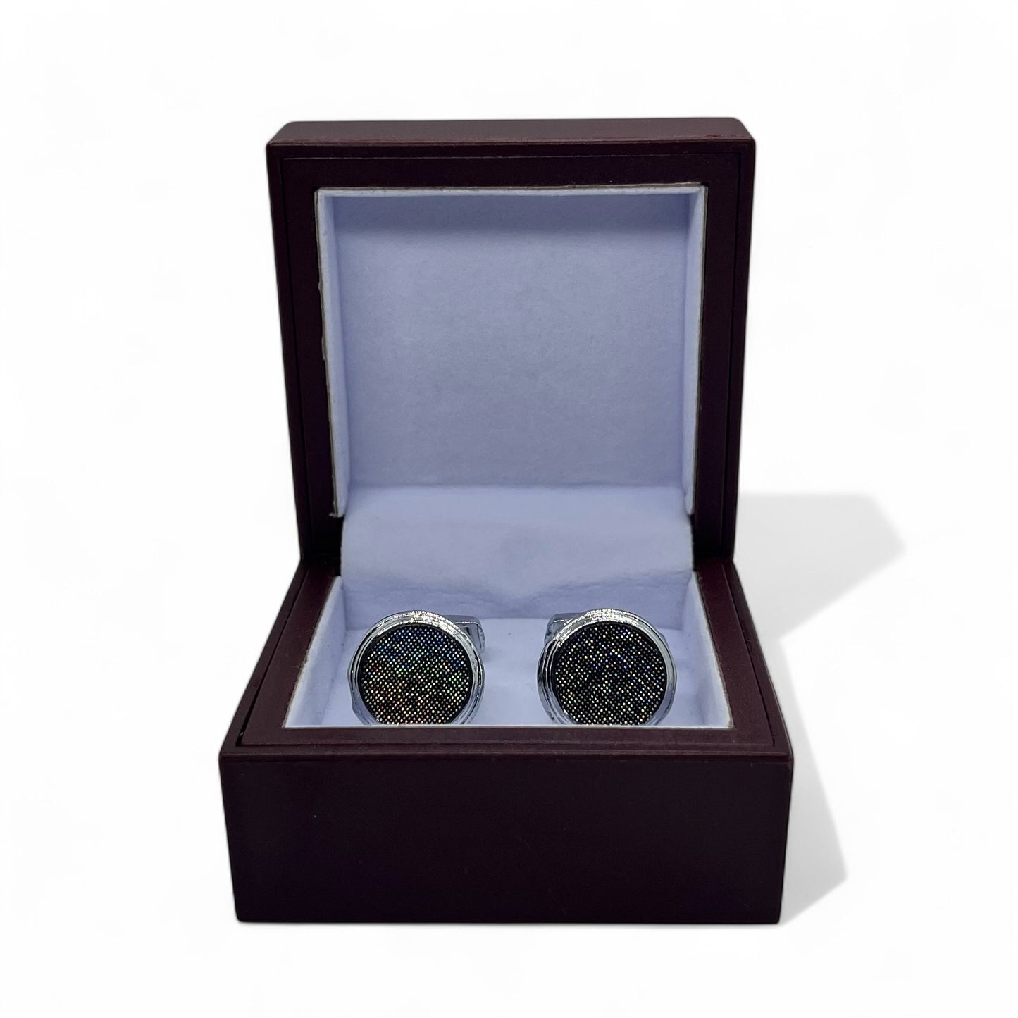 Lunar Mesh Silver Cufflinks