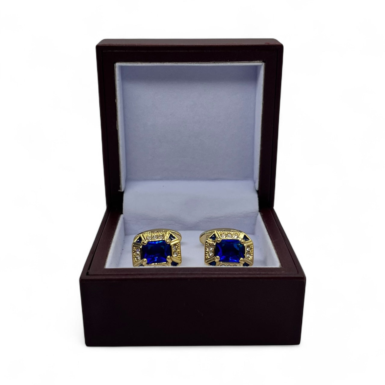 Blue Gem Golden Cufflinks