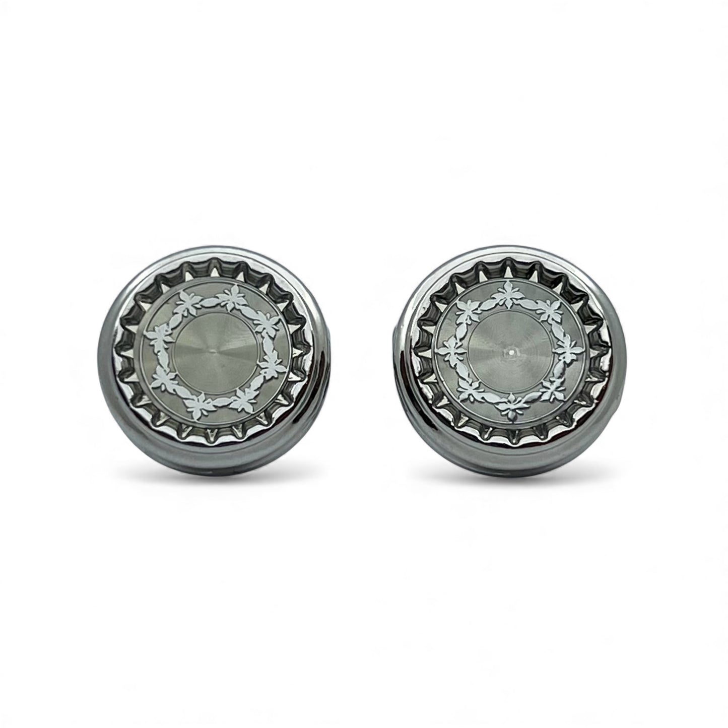 Star Glass Silver Cufflinks