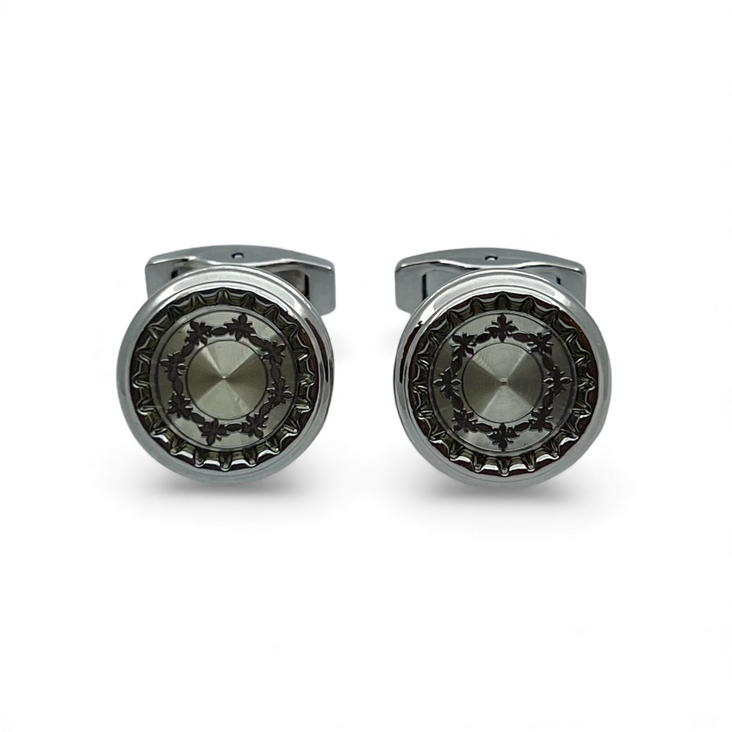 Star Glass Silver Cufflinks
