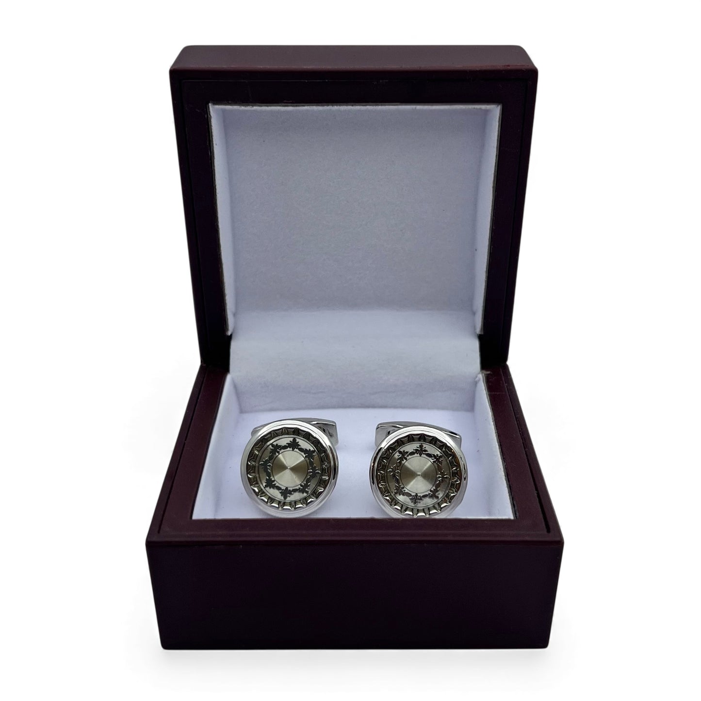 Star Glass Silver Cufflinks