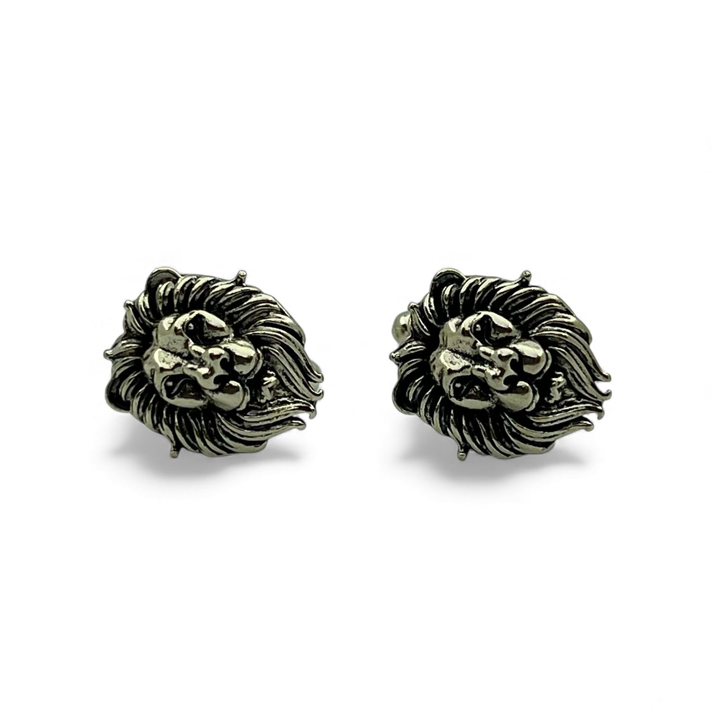Lion Face Vintage Style Antique Gold Cufflinks
