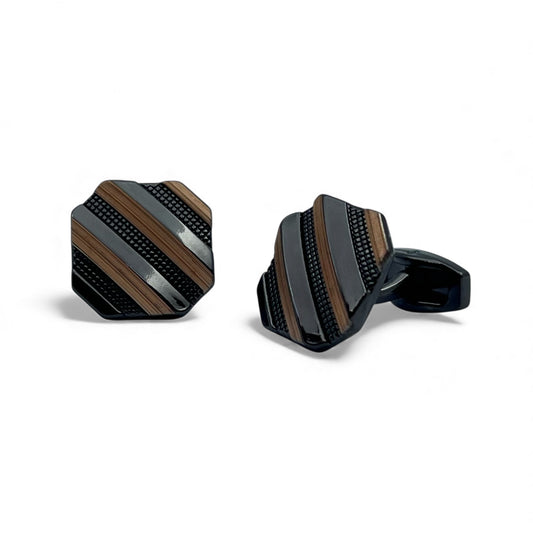 Twill Woo Black Cufflinks