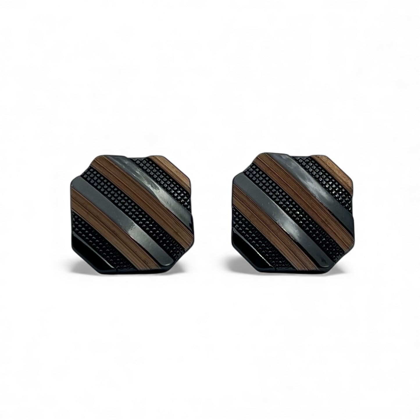 Twill Woo Black Cufflinks
