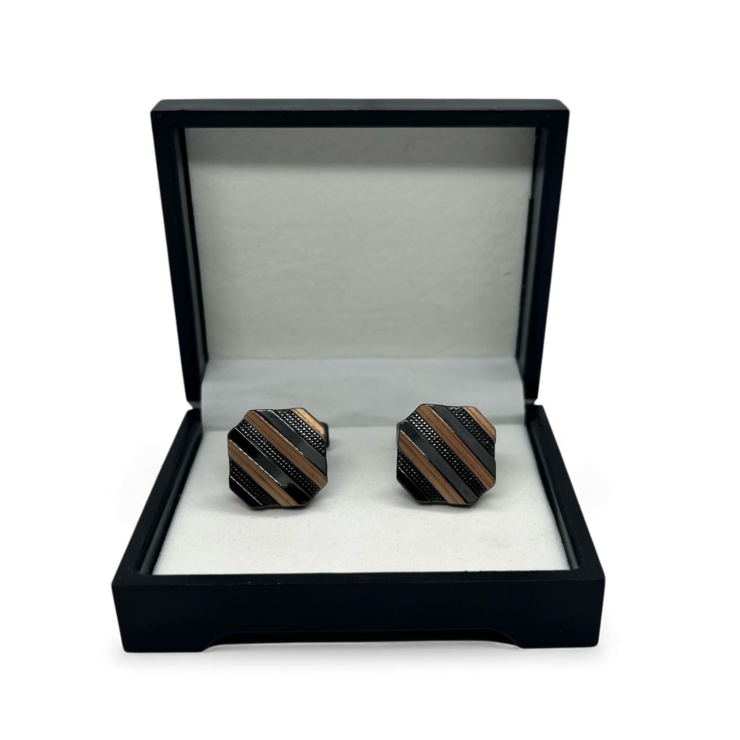 Twill Woo Black Cufflinks