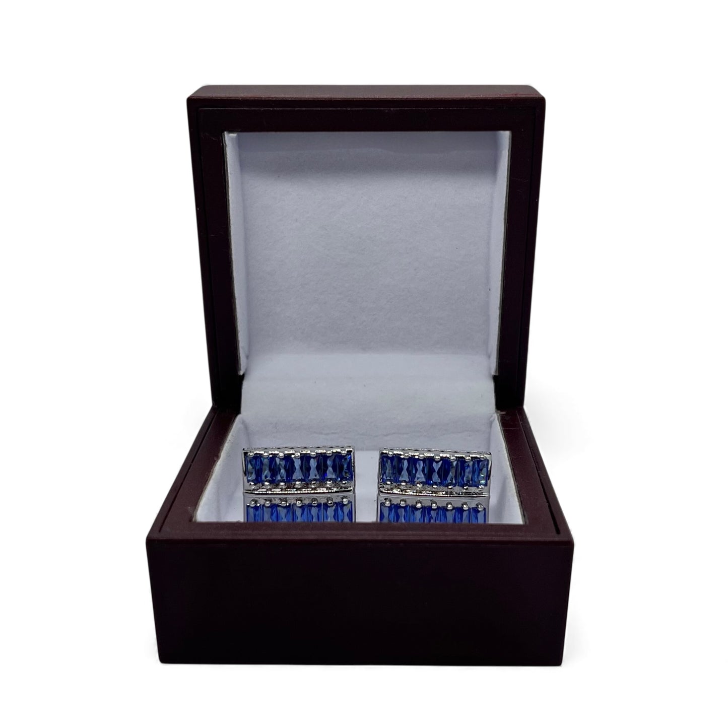 Imperial Blue Row Silver Cufflinks