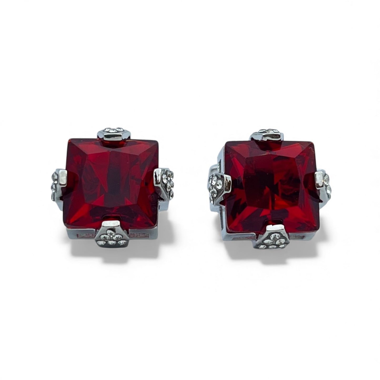 Red Axis Silver Cufflinks