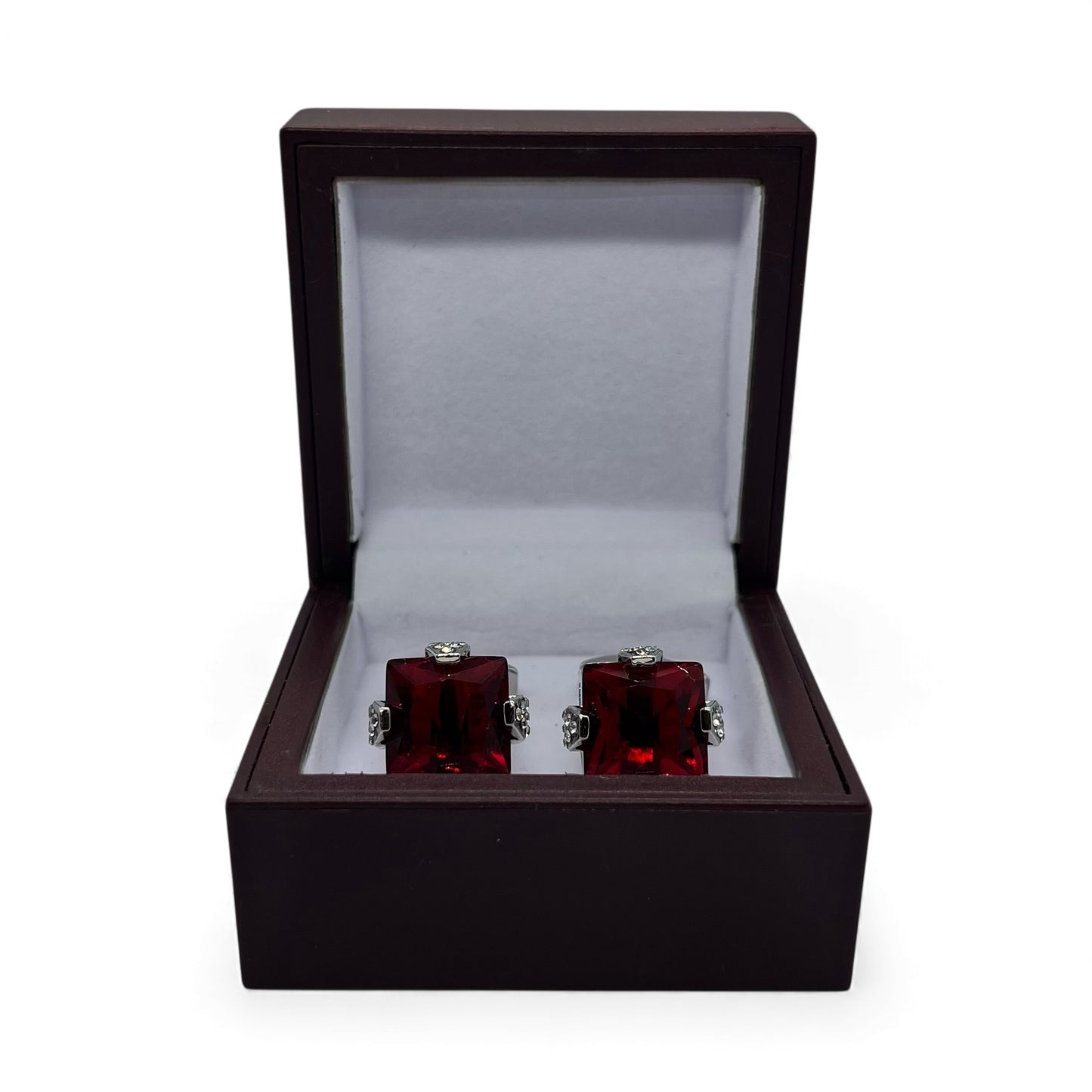 Red Axis Silver Cufflinks