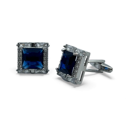 Azure Prime Silver Cufflinks