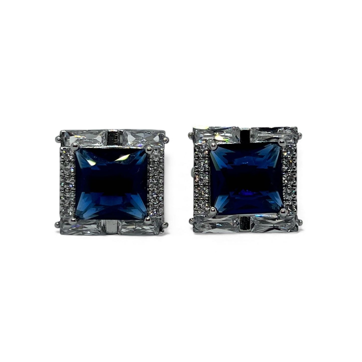 Azure Prime Blue Silver Cufflinks
