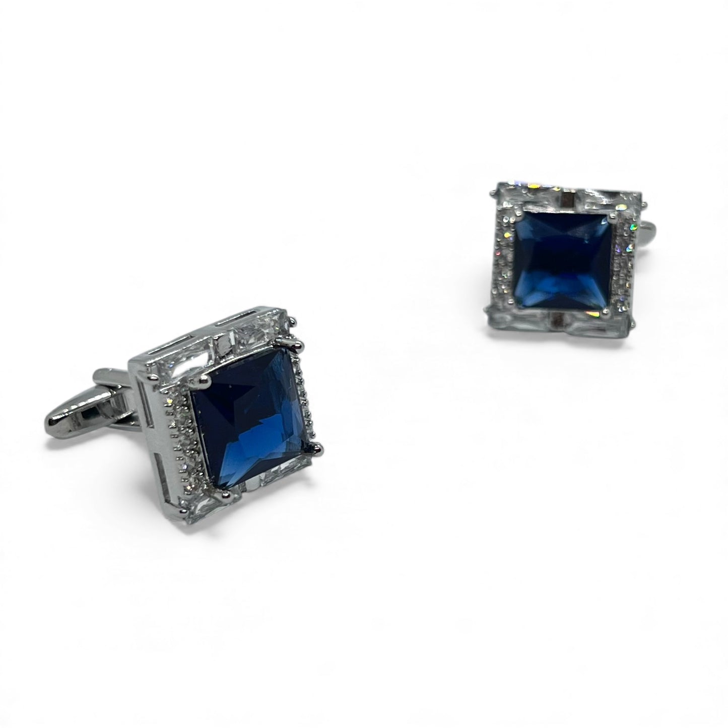Azure Prime Blue Silver Cufflinks
