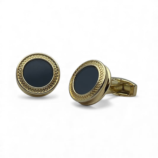 Noble Round Golden Cufflinks