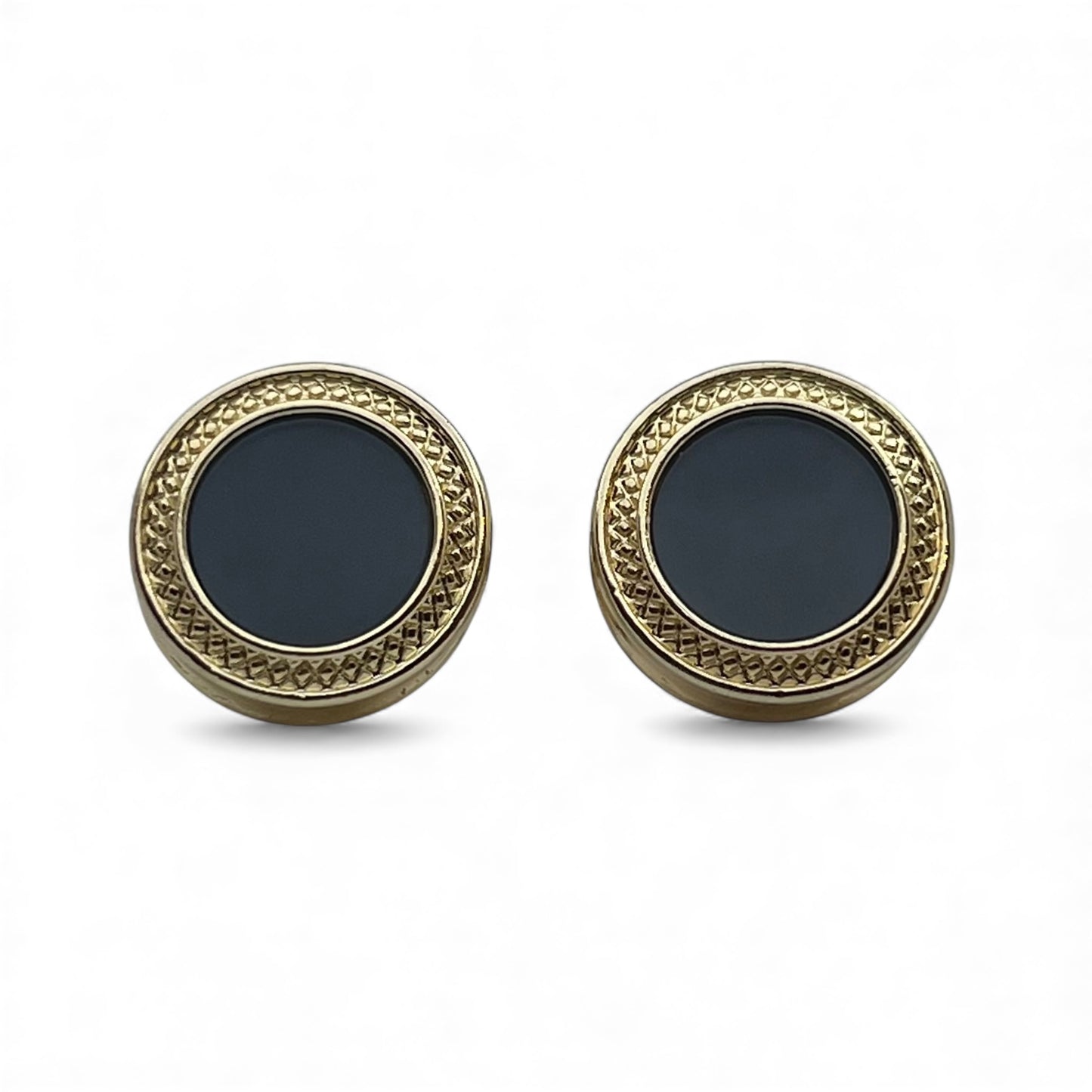 Noble Round Golden Cufflinks