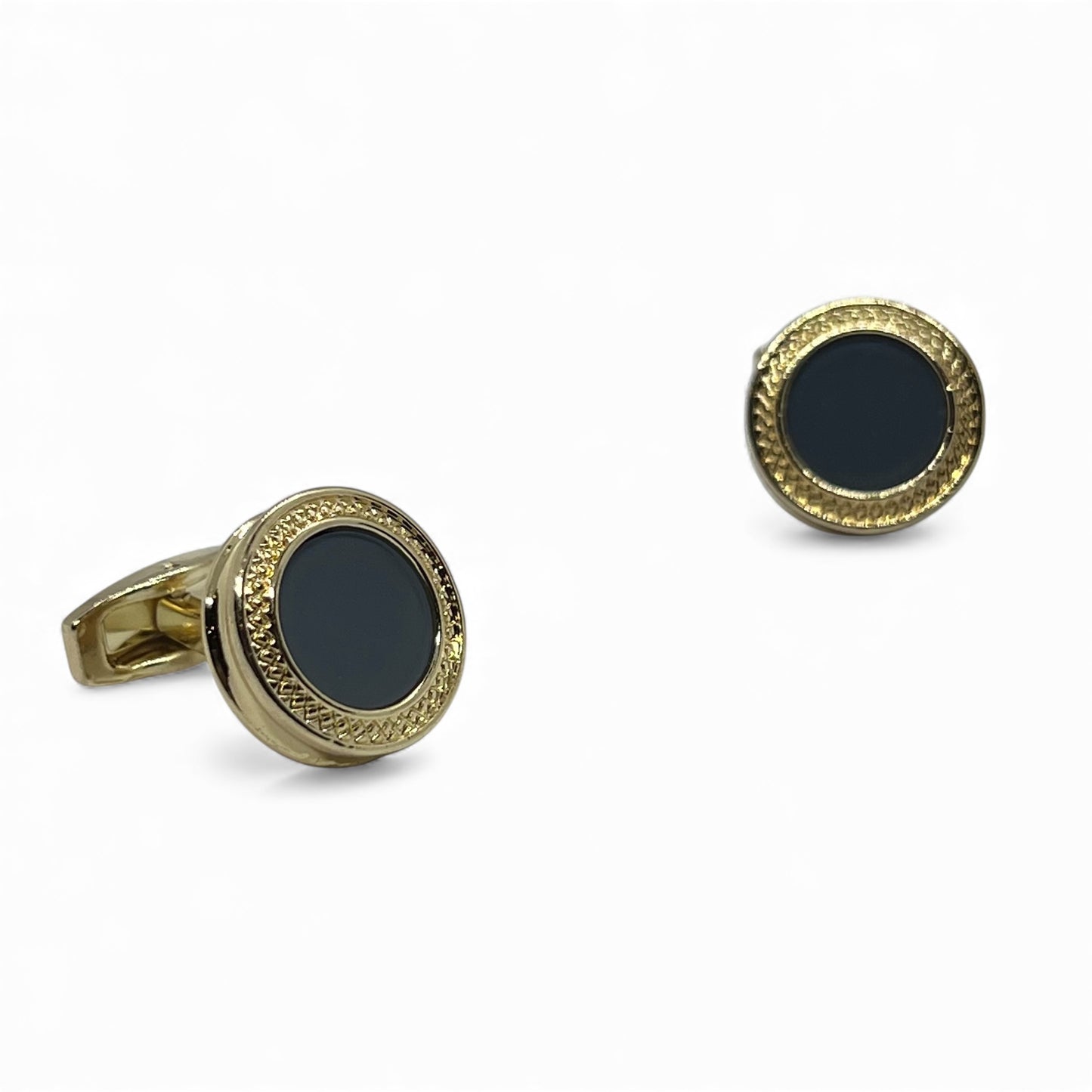 Noble Round Golden Cufflinks