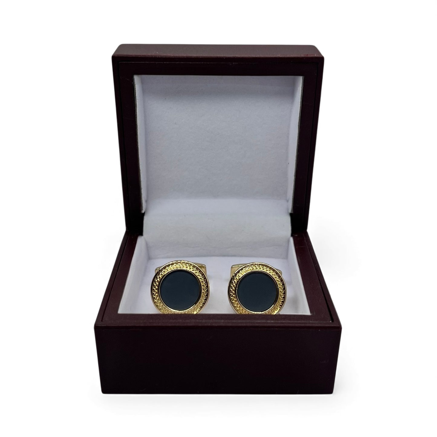 Noble Round Golden Cufflinks