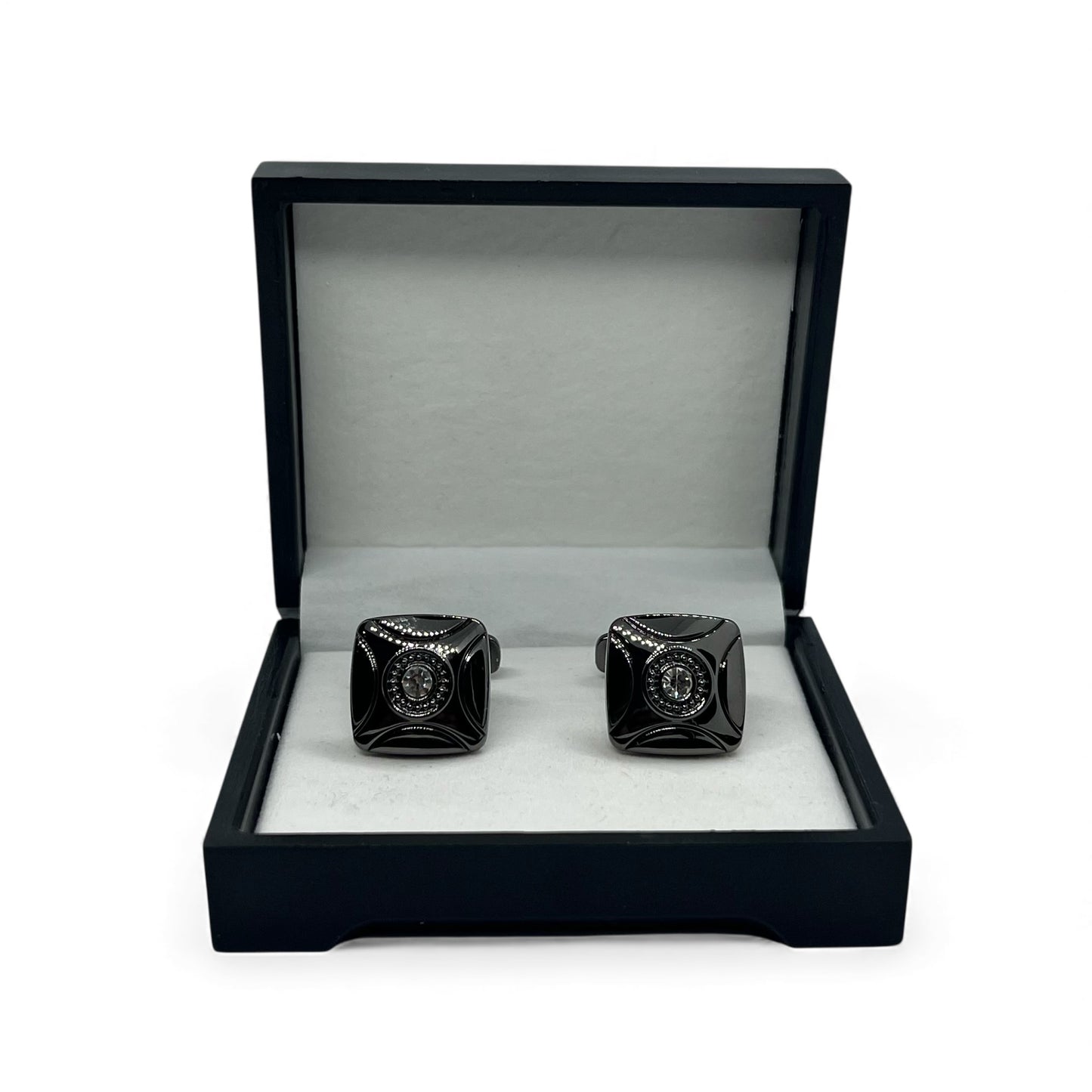 Halo Noir Grey Metallic Cufflinks