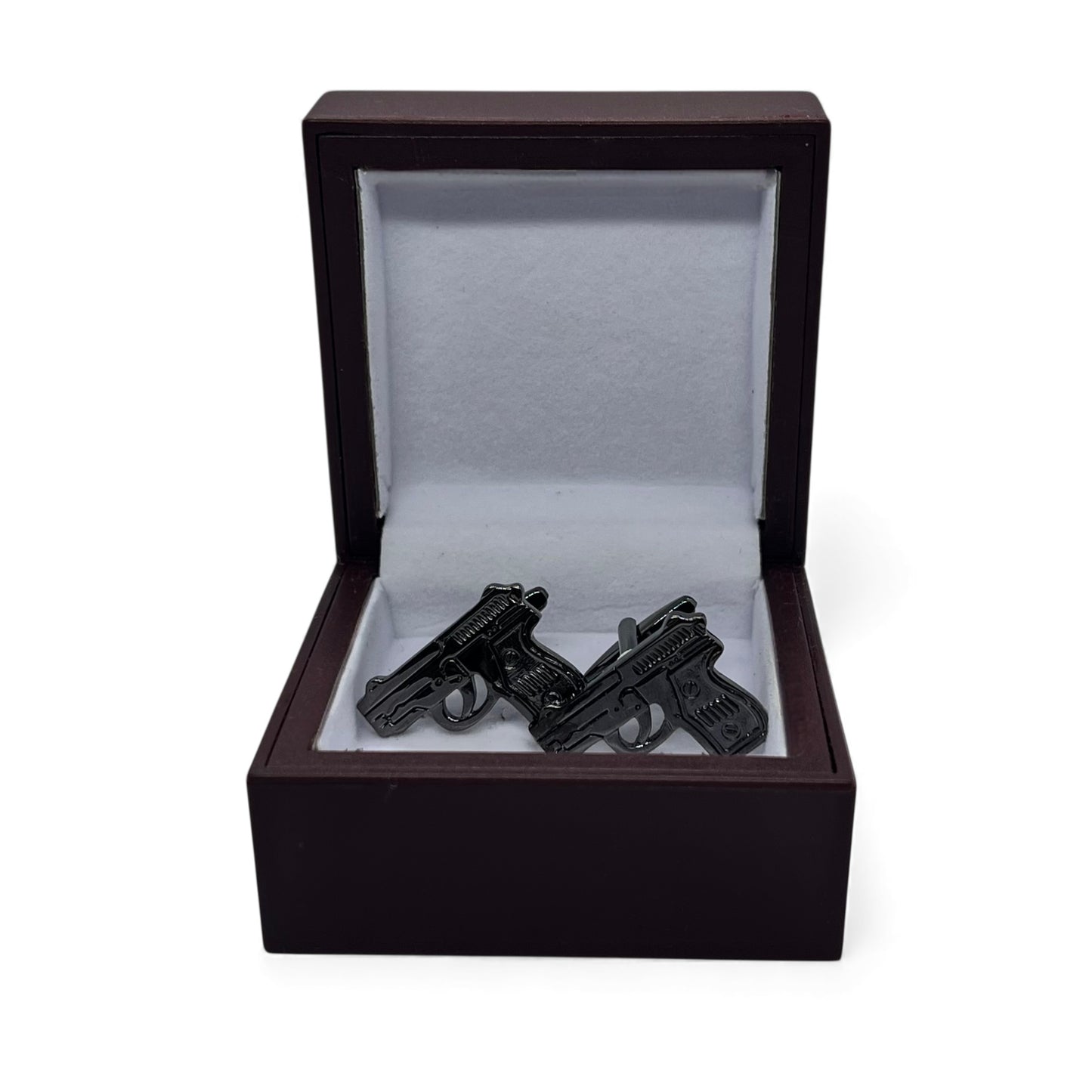 Metal Grey Pistol Cufflinks