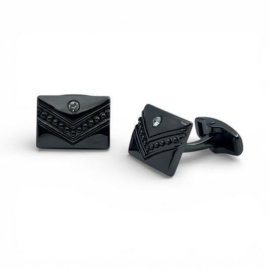 V-Crest Grey Metallic Cufflinks
