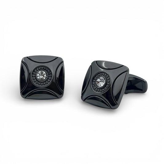 Halo Noir Grey Metallic Cufflinks