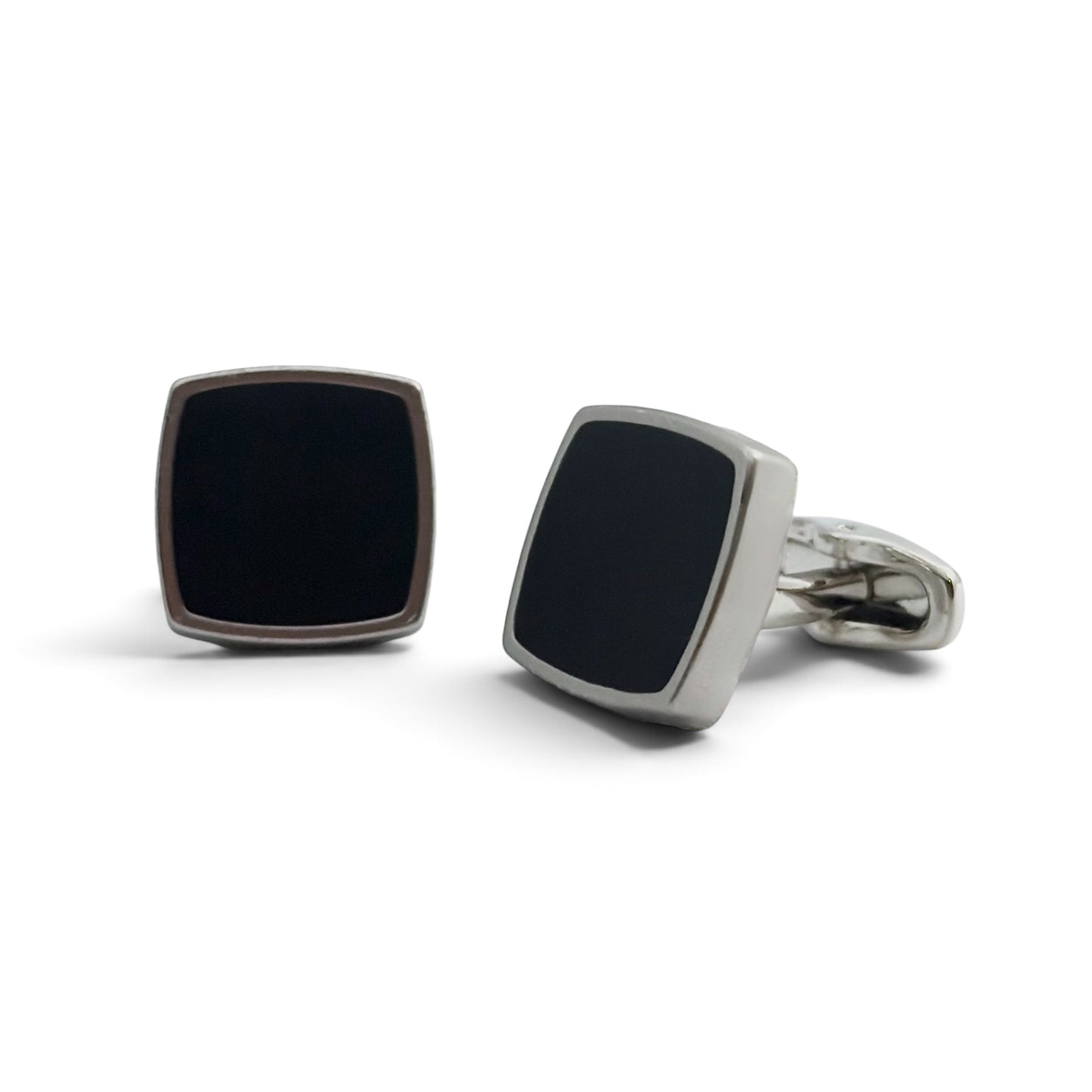 Noir Bastion Silver Cufflinks