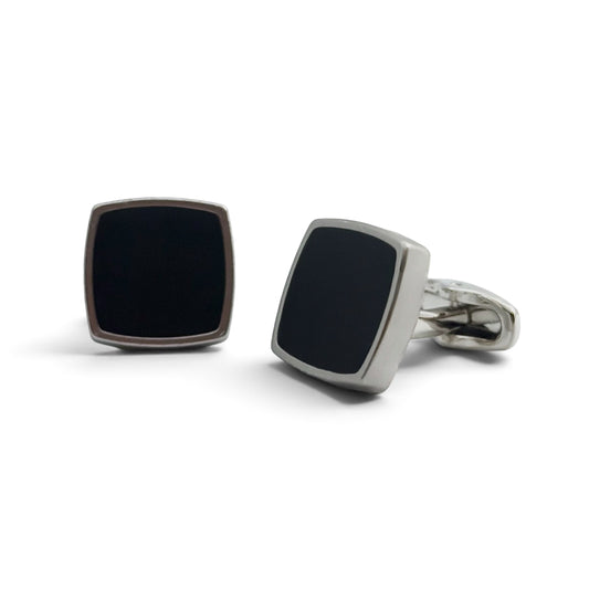 Noir Bastion Silver Cufflinks
