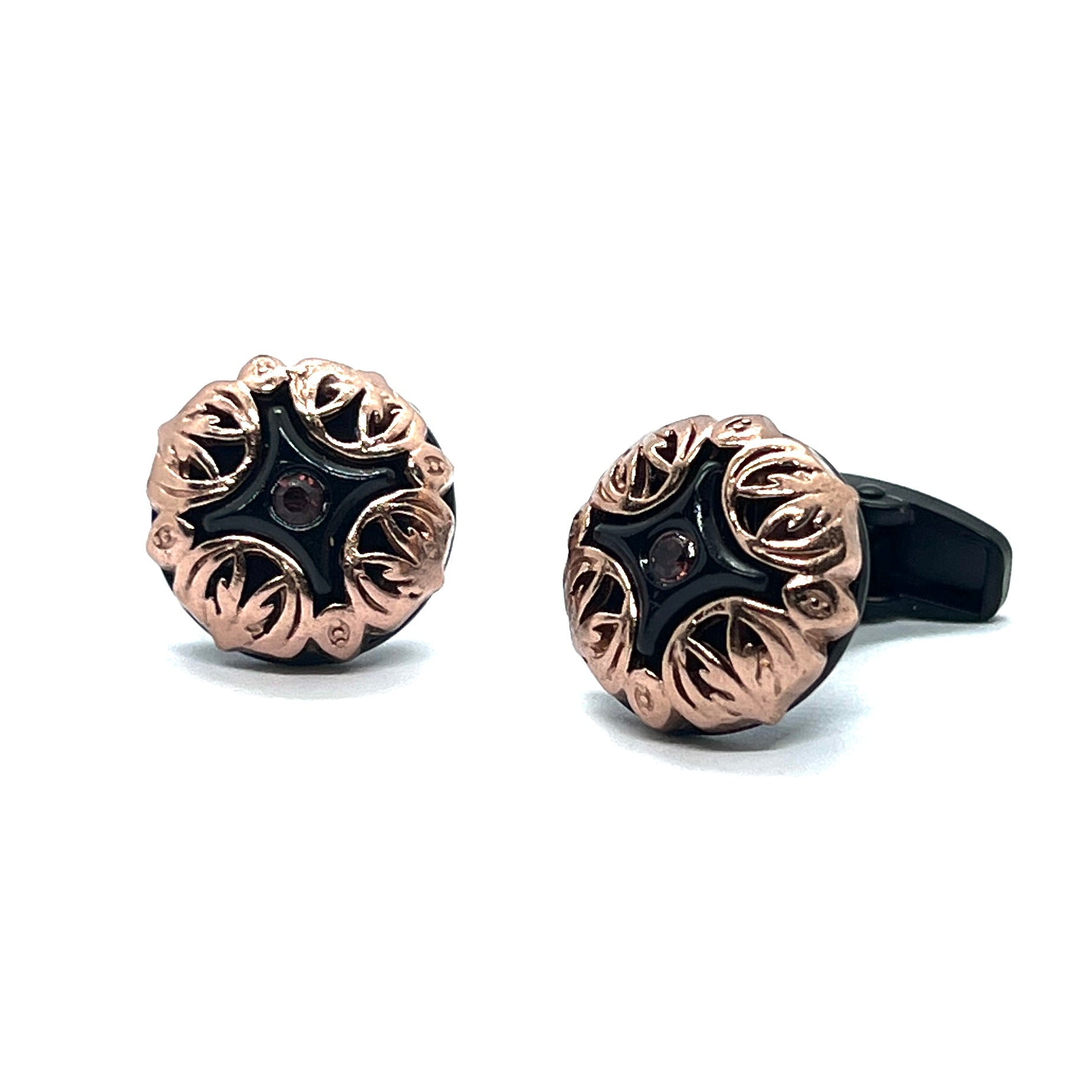 Rhino Star Black Rose Gold Cufflinks Pakistan