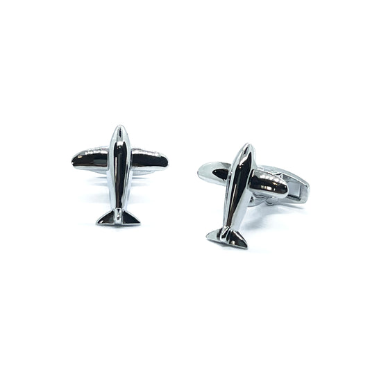 Silver Aeroplane Cufflinks Gleams accessories for you