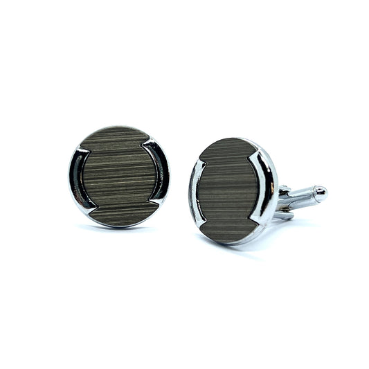 Wooden Colour Silver Cufflinks